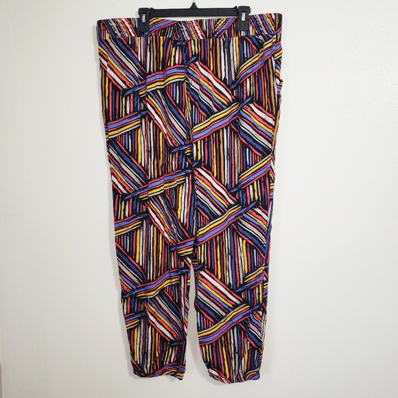 Forever 21+ Plus 3X Multicolor Print Pants - Picture 1 of 6
